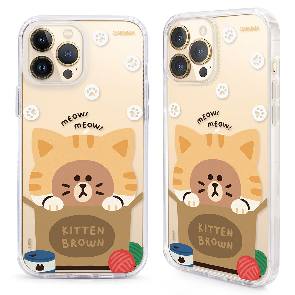 GARMMA Line Friends Kitten Brown Air Cushion TPU+PC Back Case Cover