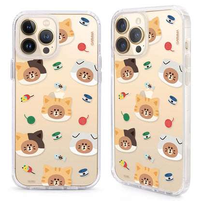 GARMMA Line Friends Kitten Brown Air Cushion TPU+PC Back Case Cover