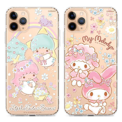 GARMMA Hello Kitty & My Melody & Little Twin Stars Swarovski Crystal Shockproof Soft Back Case Cover