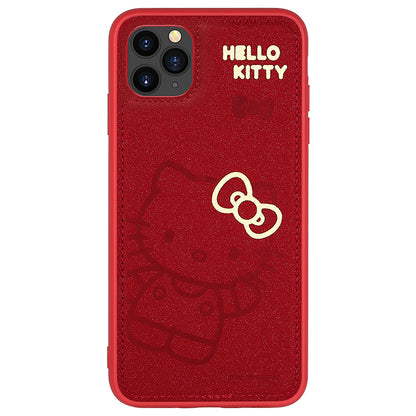 UKA Hello Kitty Gold Stamping PU Leather Back Cover Case