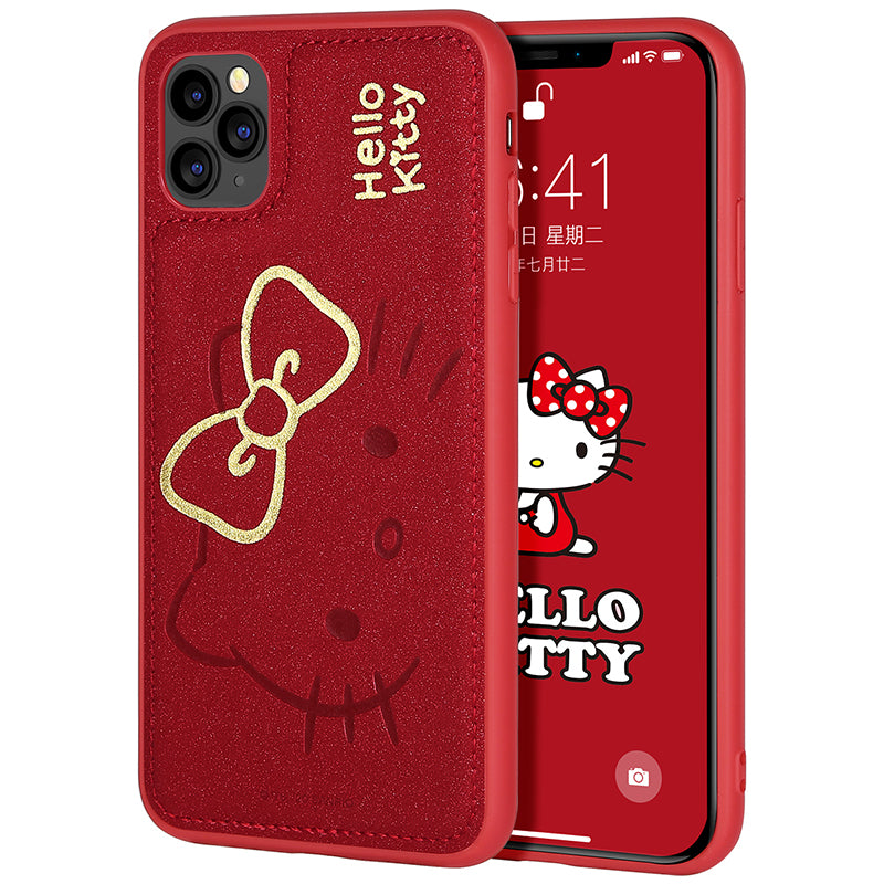 UKA Hello Kitty Gold Stamping PU Leather Back Cover Case