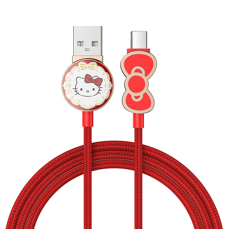 UKA Hello Kitty 3D Zinc Alloy Hybrid Electroplating Type-C Cable