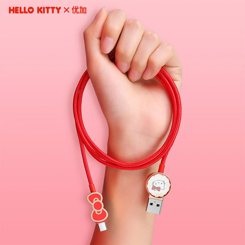 UKA Hello Kitty 3D Zinc Alloy Hybrid Electroplating Type-C Cable