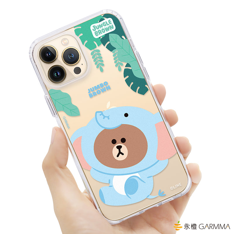 GARMMA Line Friends Jungle Brown Air Cushion TPU+PC Back Case Cover