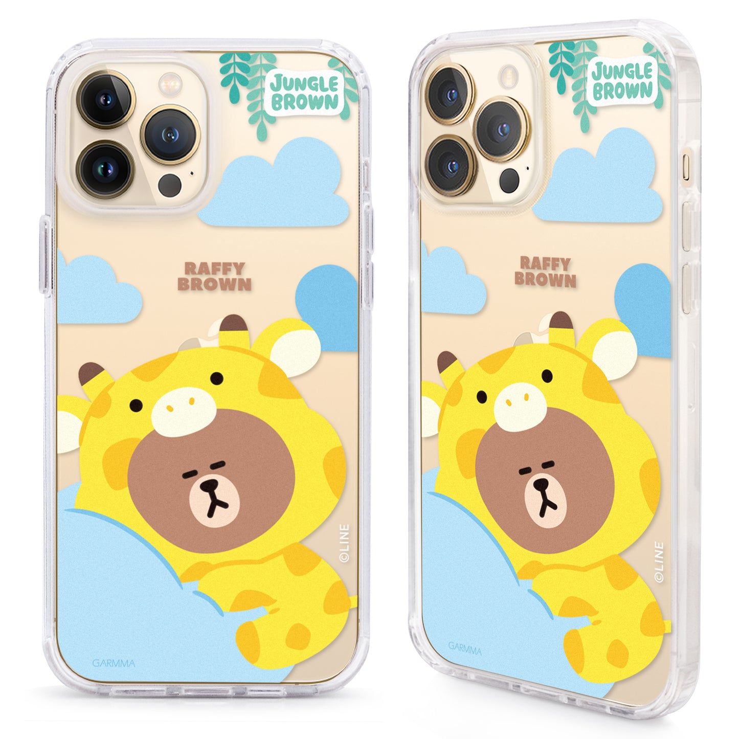 GARMMA Line Friends Jungle Brown Air Cushion TPU+PC Back Case Cover