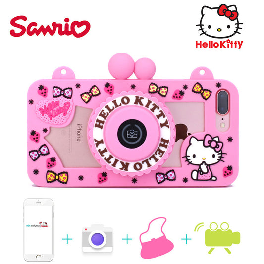 Hello Kitty Camera Bluetooth Self Timer 3D Silicone Shockproof Case Cover with Carrying Strap