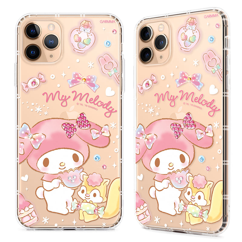 GARMMA Hello Kitty & My Melody & Little Twin Stars Swarovski Crystal Shockproof Soft Back Case Cover
