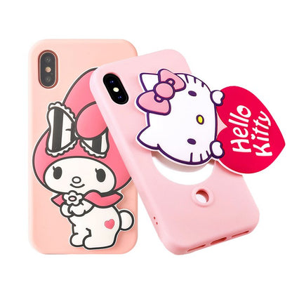 X-Doria Pudding Hello Kitty & My Melody Mirror Shockproof Silicone Case Cover for Apple iPhone XS/X