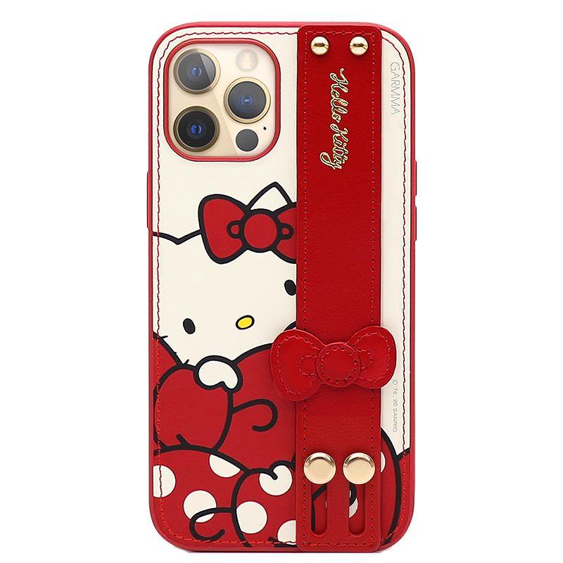 GARMMA Hello Kitty Adjustable Wrist Strap Kickstand Leather Cover Case - Armor King Case