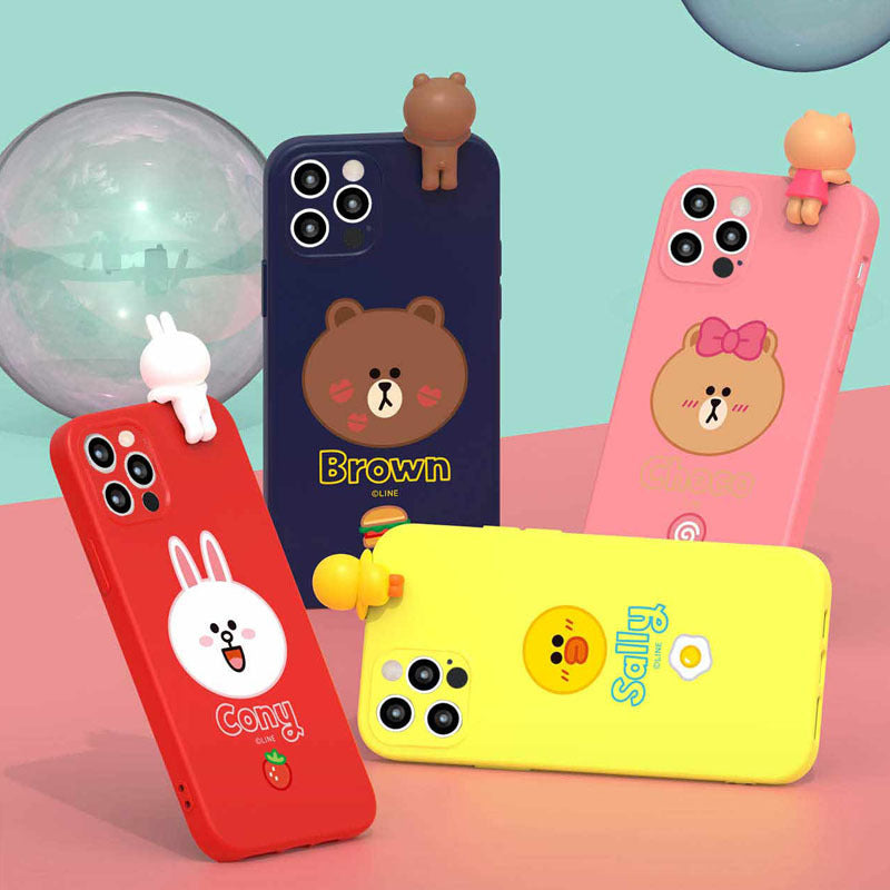 Line Friends Figure Shockproof 3D Silicone Case Cover