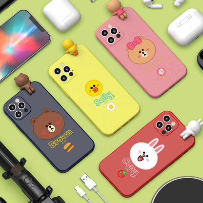 Line Friends Figure Shockproof 3D Silicone Case Cover