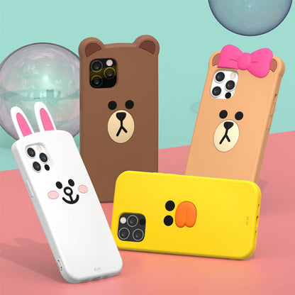 Line Friends Face Shockproof 3D Silicone Case Cover