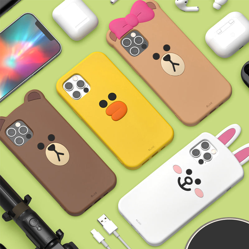 Line Friends Face Shockproof 3D Silicone Case Cover