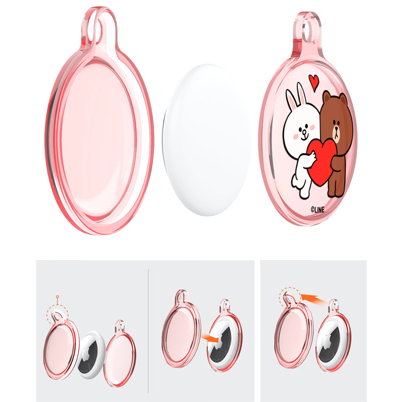 Line Friends Apple AirTag Clear Case