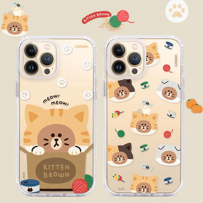 GARMMA Line Friends Kitten Brown Air Cushion TPU+PC Back Case Cover