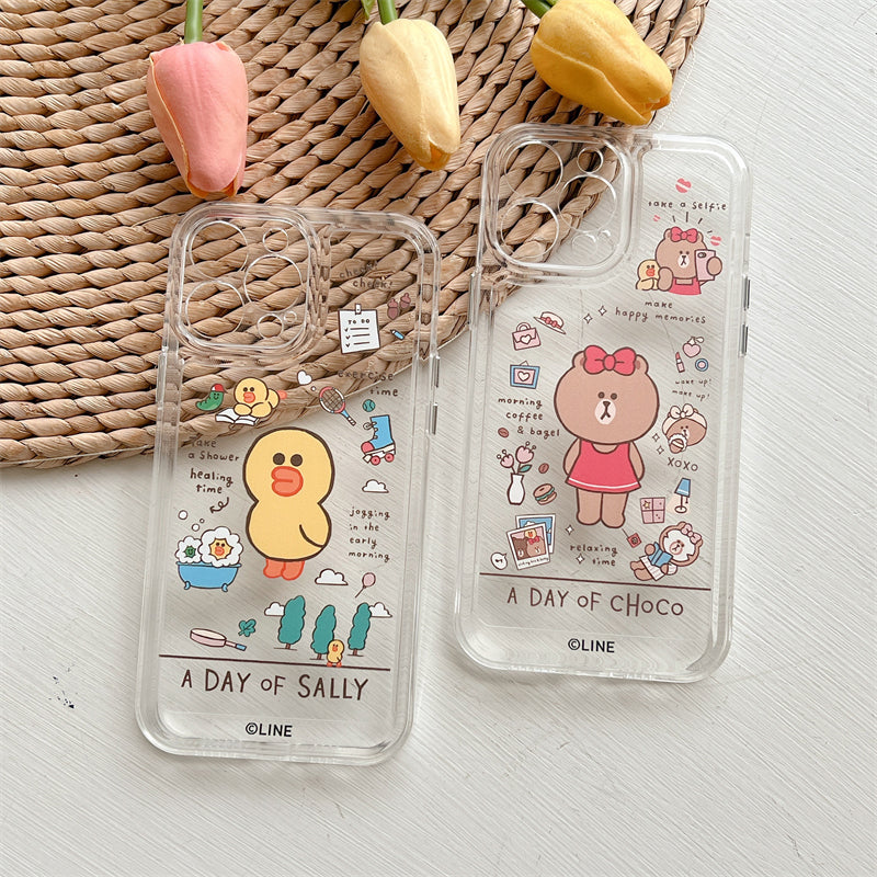 Line Friends Clear Shockproof Air Cushion Back Case Cover