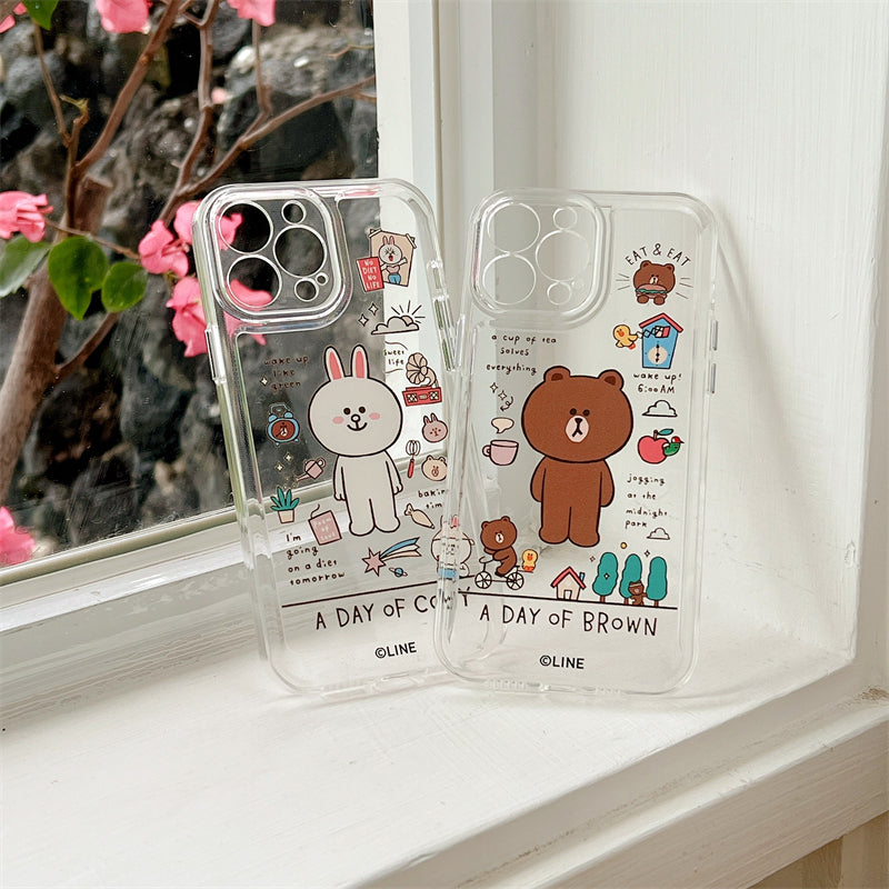 Line Friends Clear Shockproof Air Cushion Back Case Cover