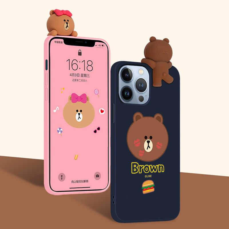 Line Friends Figure Shockproof 3D Silicone Case Cover