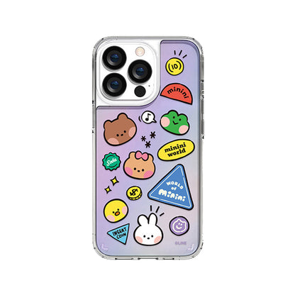 Line Friends minini Hologram Mirror Case Cover