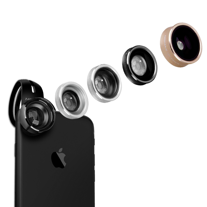 MOMAX X-Lens Macro + Wide-angle + Fisheye + CPL + Telephoto Clip-on Camera Lens Kit