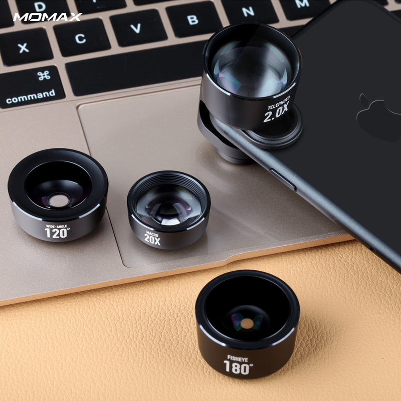 MOMAX X-Lens Macro + Wide-angle + Fisheye + CPL + Telephoto Clip-on Camera Lens Kit