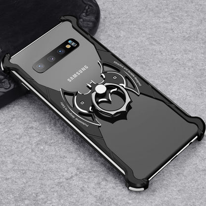 Oatsbasf Batman Airbag Bumper Metal Case Cover with Bat Ring Holder Bracket