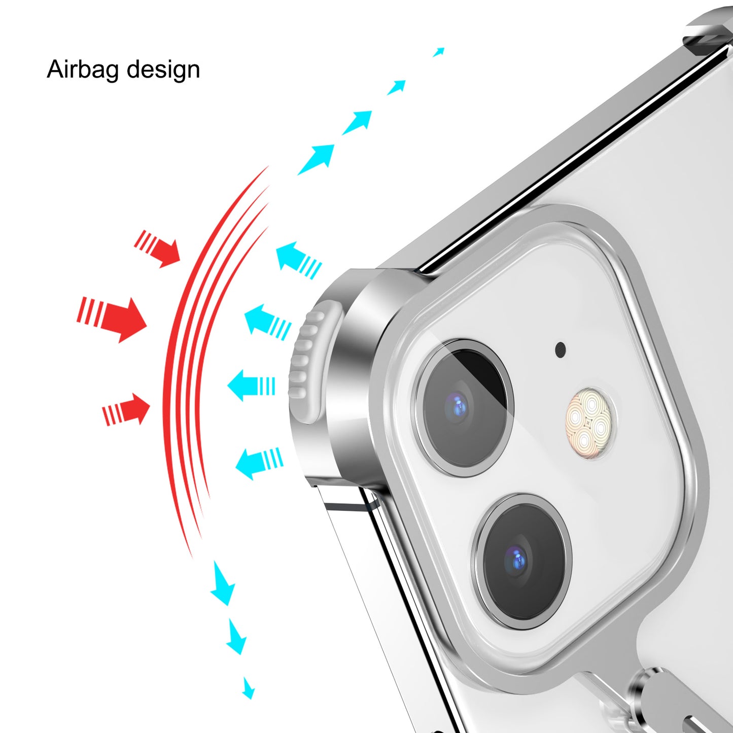 Oatsbasf Aviation X Frame Magnetic Rotating Ring Stand Air Cushion Case Cover