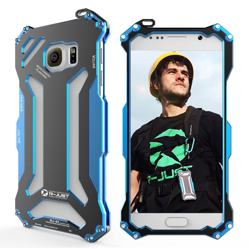 R-Just Gundam Aerospace Aluminum Contrast Color Shockproof Metal Shell Outdoor Protection Case - Armor King Case