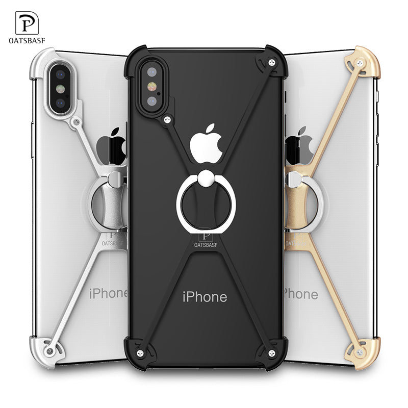 Oatsbasf Aviation X Frame Aluminum Metal Bumper Ring Holder Case for Apple iPhone 8 Plus/7 Plus