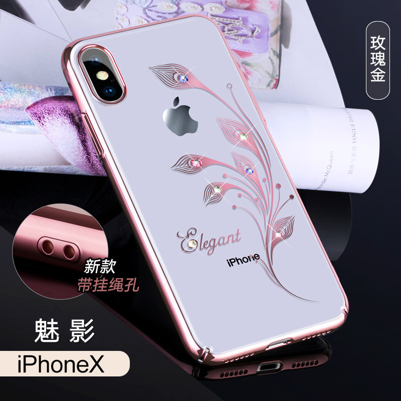 KINGXBAR Swarovski Crystal Clear Hard PC Case Cover for Apple iPhone XS/X