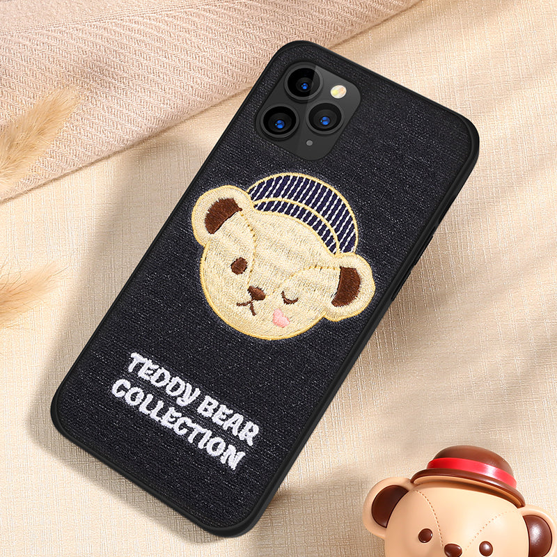 UKA Teddy Bear 3D Embroidery Back Case Cover