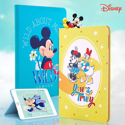 UKA Disney Mickey & Friends Auto Sleep Folio Stand Silk Leather Case Cover