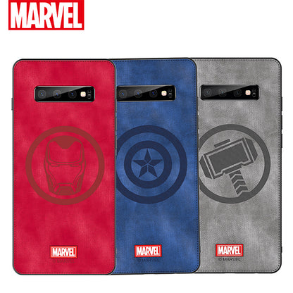 UKA Marvel Avengers TPU Frame Fabric Imprint Leather Back Case Cover