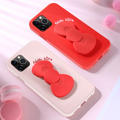 UKA Hello Kitty Liquid Silicone Case Cover with Bowknot Kickstand