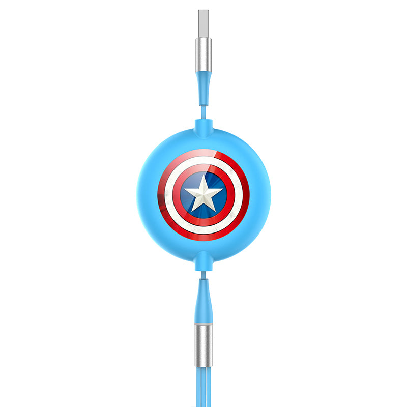 UKA Marvel Avengers Retractable 3-in-1 Lightning+Type-C+Micro USB Cable