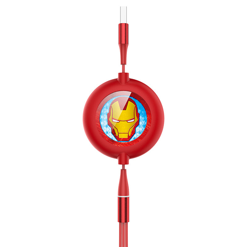 UKA Marvel Avengers Retractable 3-in-1 Lightning+Type-C+Micro USB Cable