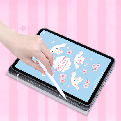 UKA Sanrio Characters Auto Sleep Folio Stand Leather Case with Pencil Holder for Apple iPad