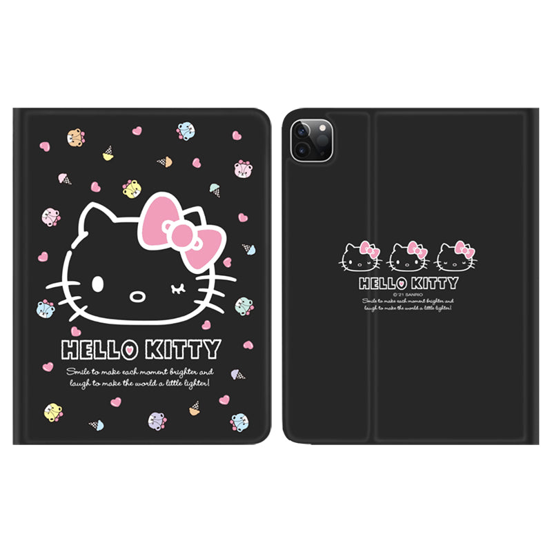 UKA Sanrio Characters Auto Sleep Folio Stand Leather Case with Pencil Holder for Apple iPad