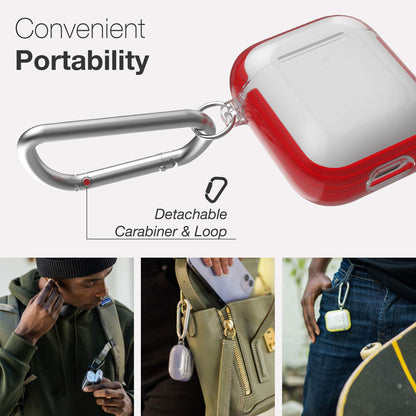 X-Doria Defense Clear Apple AirPods 2&1 Charging Case Cover with Carabiner Clip