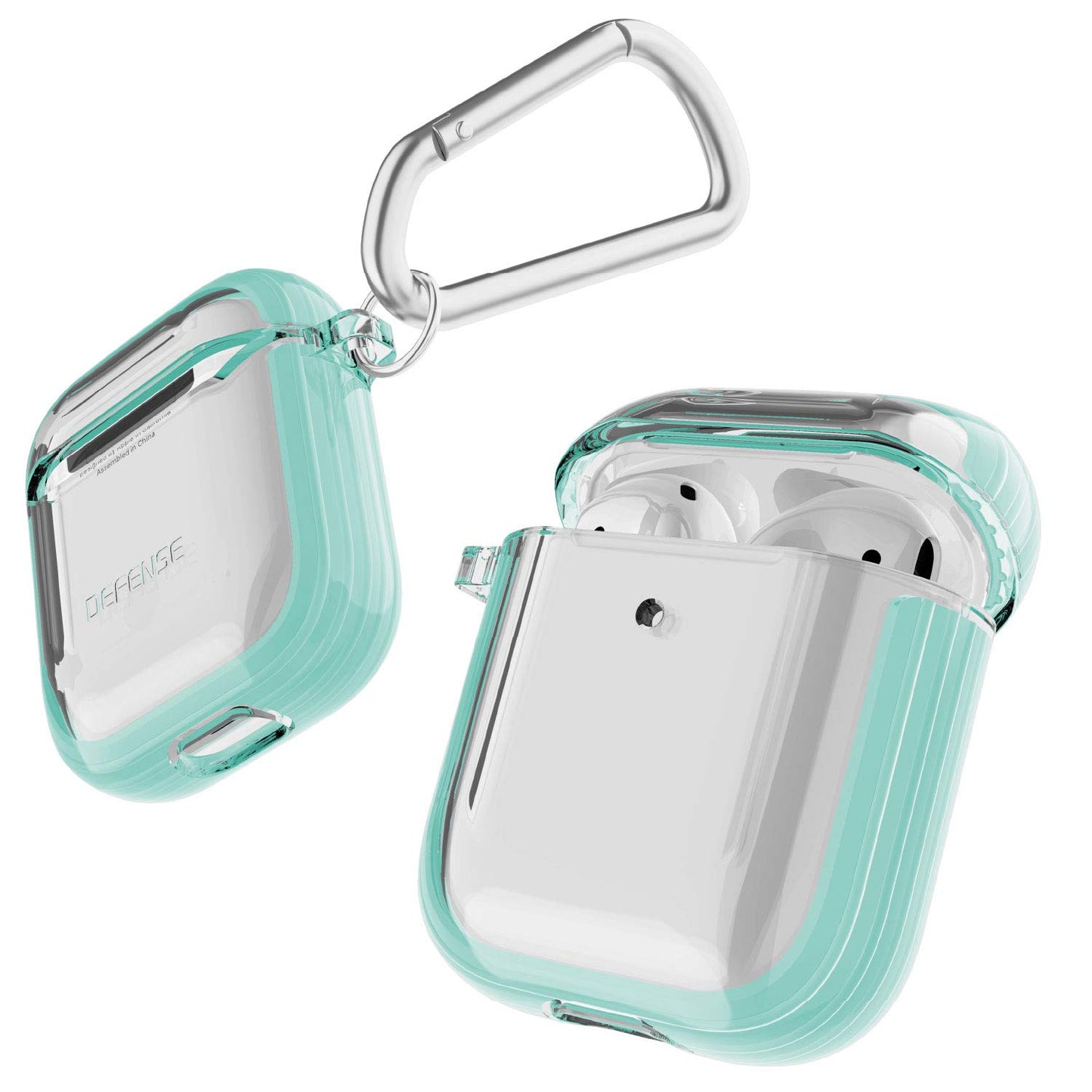 X-Doria Defense Clear Apple AirPods 2&1 Charging Case Cover with Carabiner Clip