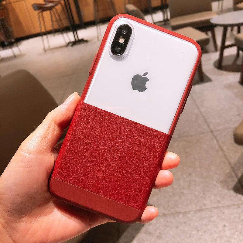 X-Doria Dash Faux Leather Clear PC Case Cover for Apple iPhone XR