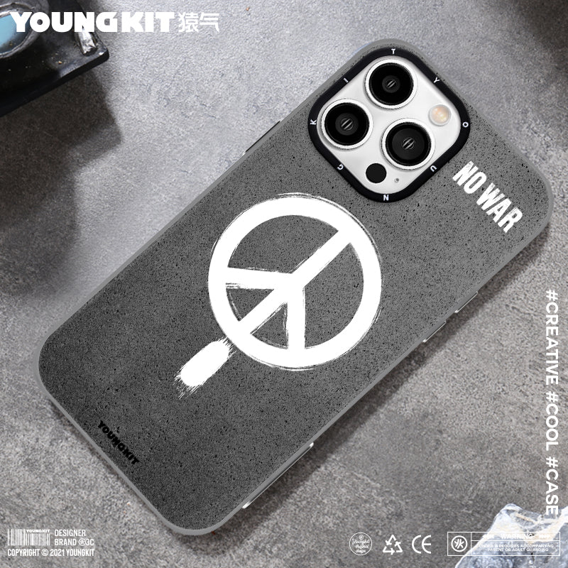 YOUNGKIT Peace MagSafe Slim Thin Matte Anti-Scratch Back Shockproof Cover Case